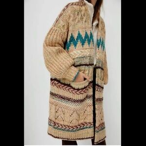 Anthropologie chunky Pilcro Lily Longline Cardigan boho M/L LOVE IT!